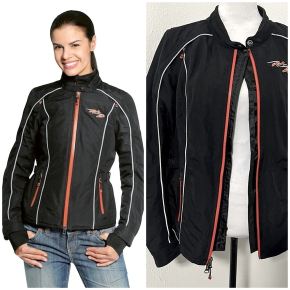 Harley Davidson RCS FUNCTIONAL Shell Jacket Women's Size Large Black Reflective - Picture 1 of 14
